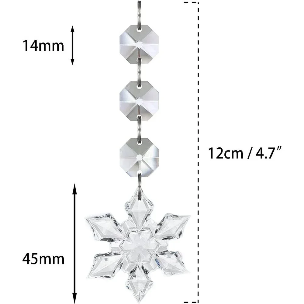 30pk Snowflake Christmas Tree Decorations Ornaments Hanging Acrylic Crystal